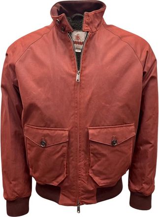 Baracuta Korte rode waxjas Harrington stijl - Heren - Bomber jackets - Rood - M - Katoen - Jassen