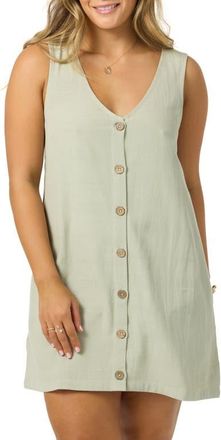 O'Neill Sanders Button-Up Minidress in Desert Sage at Nordstrom, Size Xx-Large
