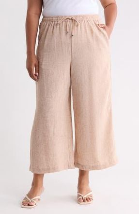 Max Studio Crop Drawstring Pants in Mocha at Nordstrom Rack, Size 3X
