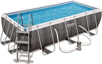 Bestway Piscina Pvc Rect 404x201x100cm Cart 6478lt Power Steel Ratan