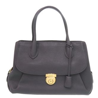 Ferragamo Gray Leather Tote Bag (Pre-Owned)