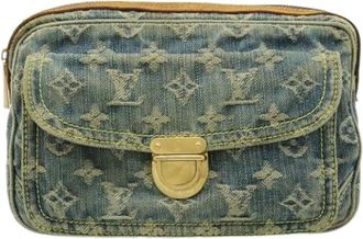 Louis Vuitton Pre-owned Belt Bags, female, Blue, Size: ONE SIZE Pre-owned Vintage Monogram Denim Fanny Pack