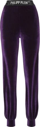 Philipp Plein Jogging Broeken Crystal - Dames - Sweatpants - Paars - M - Leer - Broeken