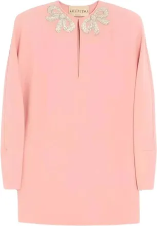 Valentino Embroidered Cady Couture Short Dress