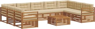 vidaXL Conjunto De Sof&aacute;s De Exterior 10 Uds. Natural Y Beige Vidaxl