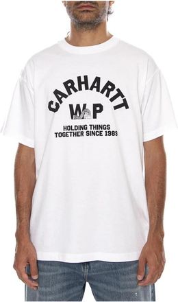 Carhartt Work in Progress S/S Column T-Shirt - Heren - T-shirts - Wit - 2XL - Katoen - Tops