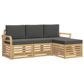 vidaXL Conjunto De Sof&aacute;s De Exterior 4 Pcs Blanco Y Antracita Vidaxl