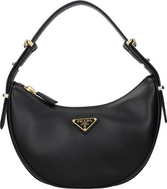 Prada Damess Arqu&eacute; leren handtassen zwart