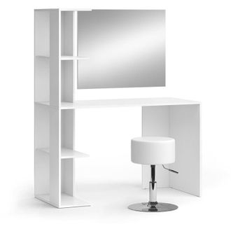 Vicco Tavolino da toilette Tower, Bianco, 122.2 cm con specchio e sgabello