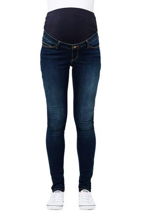 Ripe Rebel Skinny Leg Maternity Denim Jegging in Indigo at Nordstrom, Size X-Small