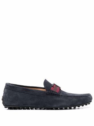 Tod's T-logo suede loafers - men - Calf Leather/Suede/Rubber - 7 - Blue