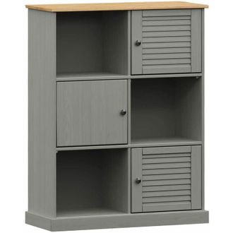vidaXL Vidaxl - Librer&iacute;a Vigo Madera Maciza De Pino Gris 90x35x114,5 Cm