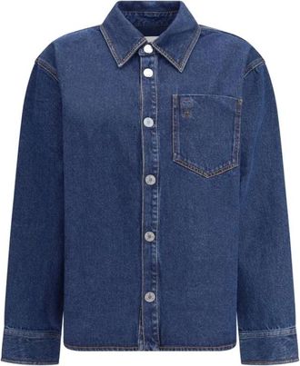 Ami Jassen, Dames, Blauw, S, Katoen, Ami De Coeur Katoenen Denim Overshirt