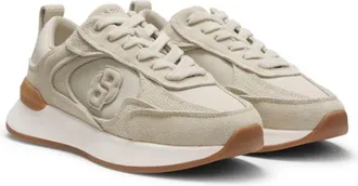 BOSS Suede sneakers with Double B monogram