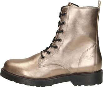 Aqa Veterschoenen Hoog - Dames - Veterlaarzen - Geel - 38 EU - Leer - Schoenen