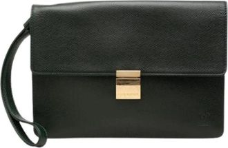 Louis Vuitton Pre-owned Selenga Clutch - Dames - Vintage Clutch - Groen - ONE Size - Leer - Vintage