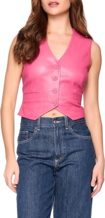 Susana Monaco Faux Leather Vest in Azalea at Nordstrom Rack, Size X-Small