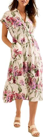 Tommy Bahama Orchid Isle Tiered Midi Dress in Coconut at Nordstrom, Size X-Small