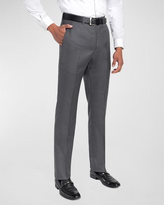 Santorelli Men & apos;s Loro Piana Wool Comfort Waistband Trousers