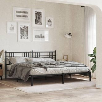 vidaXL Vidaxl - Estructura Cama Sin Colch&oacute;n Con Cabecero Metal Negro 193x203 Cm