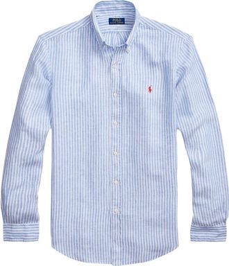 Polo Ralph Lauren Heren, Overhemden, Blauw, Maat: XL Linnen