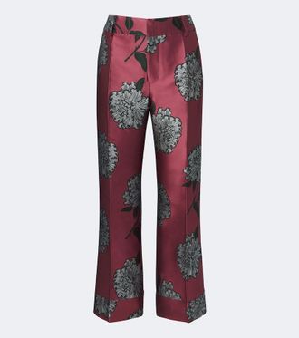 La DoubleJ Hendrix floral satin straight pants