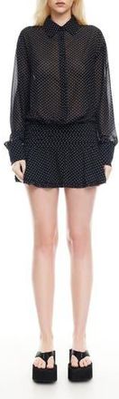 Lioness Girls, Girls, Girls Polka Dot Long Sleeve Minidress in Onyx Polka at Nordstrom Rack, Size X-Large