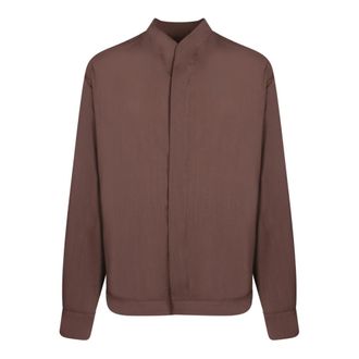 Costumein Kraagloos Overhemd - Heren - Zomerjassen - Bruin - L - Jassen