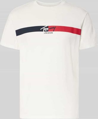 Tommy Jeans Regular Fit T-Shirt aus reiner Baumwolle in Offwhite, Gr&ouml;&szlig;e XXL