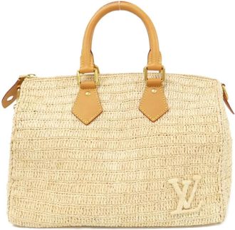 Louis Vuitton Beige Natural Raffia Boston Bag (Pre-Owned)