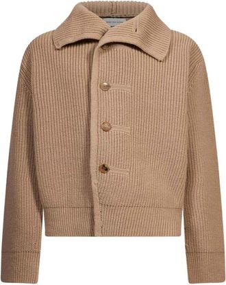 Dries Van Noten Merino Cardigan - Heren - Vesten - Beige - M - Wol - Truien & Vesten