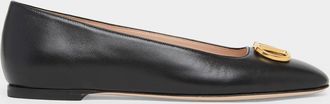 Valentino Garavani VLogo Signature Leather Ballerina Flats