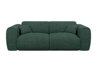 VENTE-UNIQUE.COM Sof&aacute; cama terciopelo 3 plazas verde pino 216x100cm