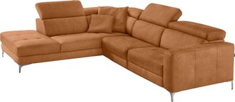 Egoitaliano Ecksofa »Matt, hoher Sitzkomfort und aufwendige Detailverarbeitung, L-Form« mit Ottomane, inkl. verstellbarer Kopfteile zum Relaxen