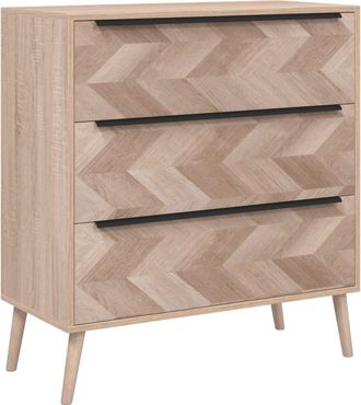 vidaXL Cajonera Lusk 03a Roble Sonoma 80x38,5x87 Cm Finori