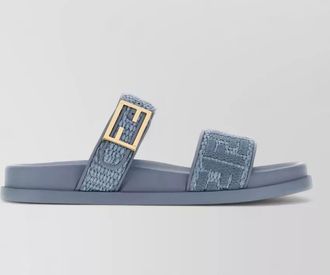 Fendi raffia slide sandals