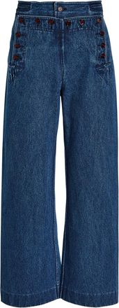 Bode Sailor Wide-leg Denim Trousers - S (UK8-10 / S)