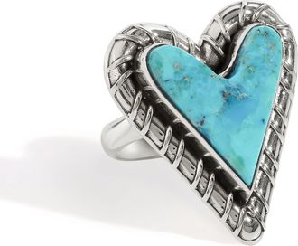 Tiramisu Heart of the Horizon Ring in 925 Sterling Silver with Mohave Turquoise