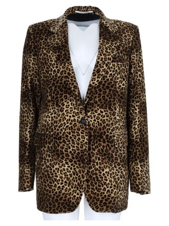 Tagliatore Leopard Print Cotton Blazer