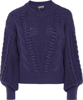 Dreimaster Dreimaster Gebreide kabeltrui Dames marine