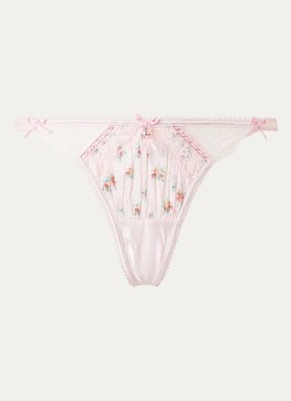Lounge Orelia G-String - Roze Bloemenprint - XXL