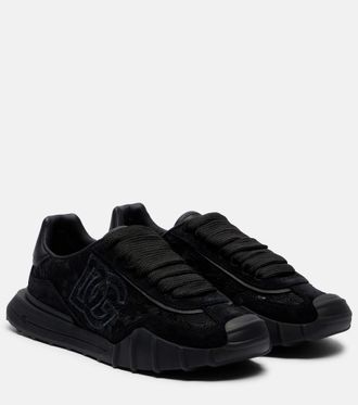 Dolce & Gabbana Runner leather-trimmed lace sneakers