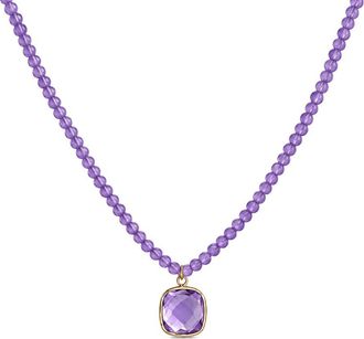 Jewelmak 14K Pink Amethyst Necklace