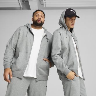 Puma Felpa con cappuccio e zip integrale Essentials con logo N. 1 da uomo, Abbigliamento, Grigio, XXL