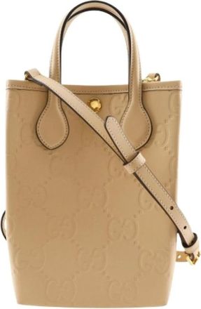 Gucci Pre-owned Handbags, female, Beige, Size: ONE SIZE Pre-owned Leather Vintage Handbag