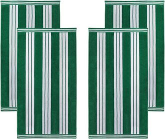 Superior Set Of 4 Cabana Stripe Oversized Cotton Beach Towels