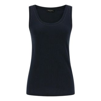 Fabiana Filippi Tops, Dames, Blauw, XS, Katoen, Sleeveless Top