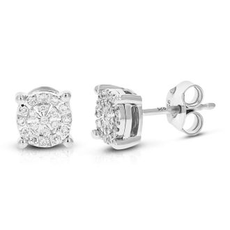 Vir Jewels 1/6 cttw Lab Grown Diamond Composite Earrings in Sterling Silver With Push Backs For Women