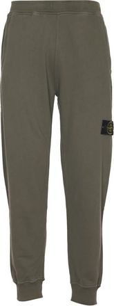 Stone Island Fleece Broek - Heren - Sweatpants - Groen - S - Katoen - Broeken