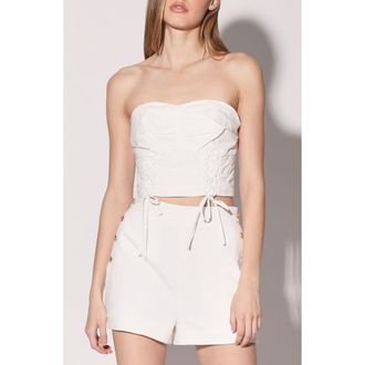 Walter Baker Yolanda Corset Crop Top in White at Nordstrom Rack, Size Small